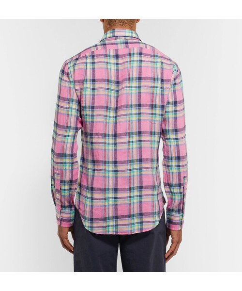 POLO RALPH LAUREN（ポロ ラルフ ローレン）の「Polo Ralph Lauren Slim-Fit Checked Linen Shirt（シャツ/ブラウス・メンズ・Pink・S/M/L/XL/XXL）」の3枚目の写真