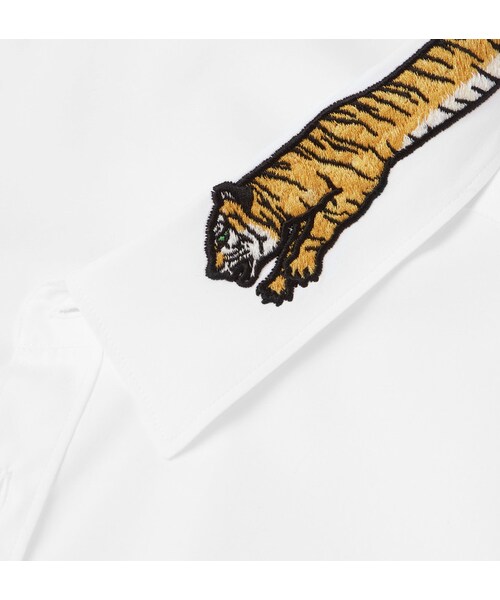 GUCCI（グッチ）の「Gucci Slim-Fit Tiger-Appliquéd Cotton-Poplin Shirt（シャツ/ブラウス・メンズ・White・UK14.5/UK15/UK15.5/UK16/UK16.5/UK17/UK17.5）」の5枚目の写真