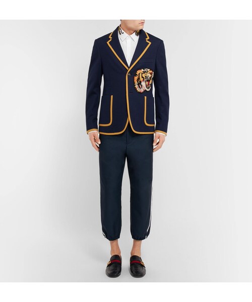 GUCCI（グッチ）の「Gucci Slim-Fit Tiger-Appliquéd Cotton-Poplin Shirt（シャツ/ブラウス・メンズ・White・UK14.5/UK15/UK15.5/UK16/UK16.5/UK17/UK17.5）」の2枚目の写真