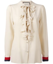 『GUCCI』グッチ (40) フリルレースブラウス GUCCI - GUCCI グッチ ブラウス アイボリー サイズ:40(M