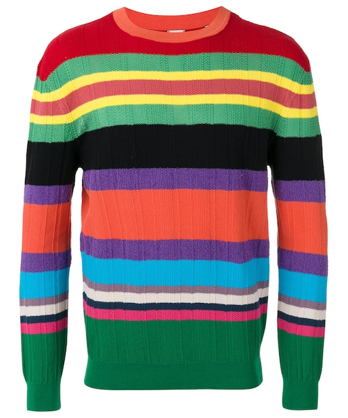 Paul Smith ポールスミス の Paul Smith ボーダー柄 セーター Men コットン ポリアミド ビスコース M ニット セーター Wear