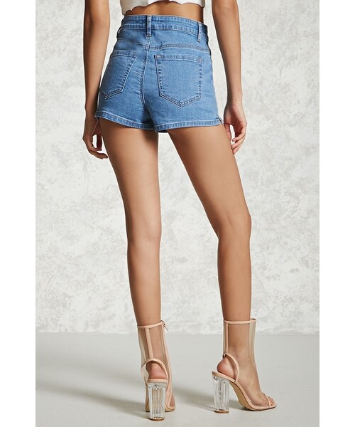 FOREVER 21（フォーエバー トゥエンティーワン）の「FOREVER 21+ High-Waisted Denim Shorts（その他パンツ・レディース・Blue・24/25/26/27/28/29/30/31）」の15枚目の写真