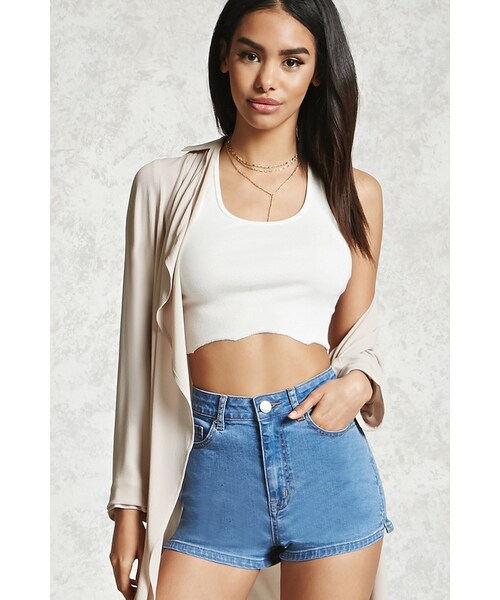 FOREVER 21（フォーエバー トゥエンティーワン）の「FOREVER 21+ High-Waisted Denim Shorts（その他パンツ・レディース・Blue・24/25/26/27/28/29/30/31）」の13枚目の写真