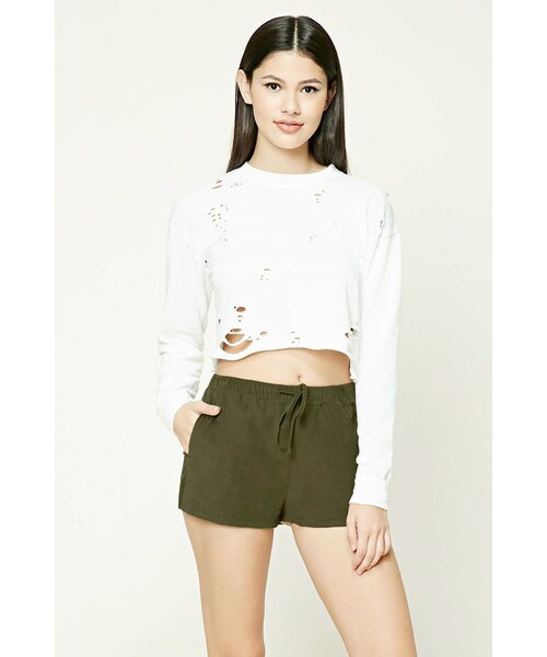 FOREVER 21（フォーエバー トゥエンティーワン）の「FOREVER 21+ Corduroy Drawstring Shorts（その他パンツ・レディース・Blue/Beige/Green・XS/S/M/L）」の9枚目の写真