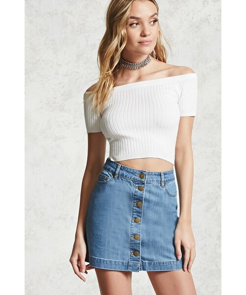 FOREVER 21（フォーエバー トゥエンティーワン）の「FOREVER 21+ Contemporary Denim Mini Skirt（スカート・レディース・Black/Blue/White・S/M/L/XL）」の3枚目の写真