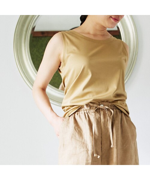 L'Ancre（アンカー）の「L'Ancre (アンカー）バックシームタンクトップ（タンクトップ・レディース・ブラック/キャメル・38(M)）」の2枚目の写真