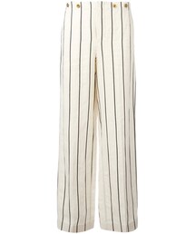 POLO RALPH LAUREN | Polo Ralph Lauren - ストライプ柄 ワイドパンツ - women - リネン/ビスコース - 12(その他パンツ)