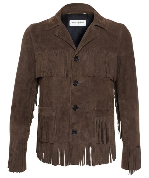 SAINT LAURENT すれ違っ PARIS フリンジスウェードジャケット M 