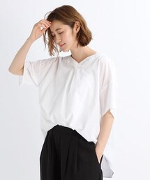 アーツアンドサイエンス　コットンリネン　フロントタックブラウス　M アーツアンドサイエンス コットンリネン フロントタックブラウス