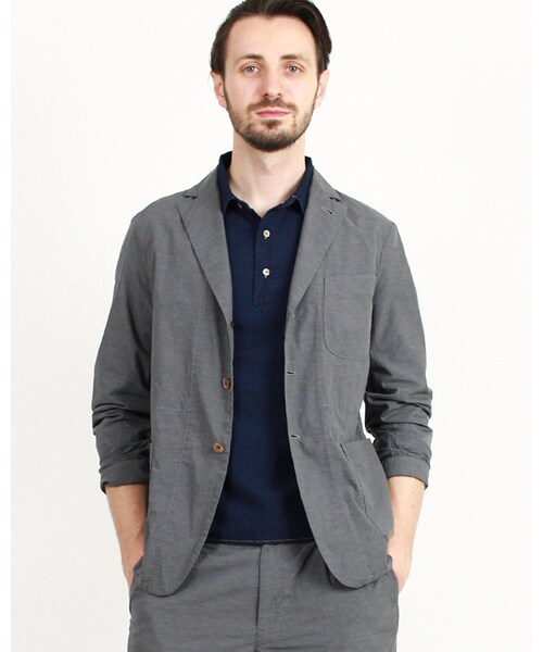 45R（フォーティファイブアール）の「スビン平シャツジャケット（ジャケット/アウター・メンズ・グレートップ/ブルーストライプ/ネイビー・3-M/4-L）」の4枚目の写真