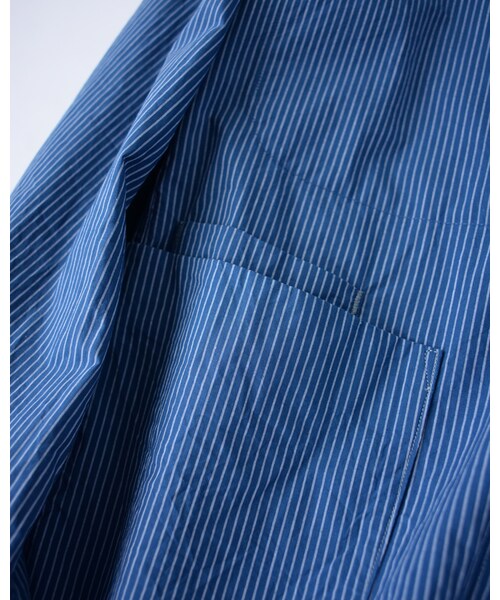 45R（フォーティファイブアール）の「スビン平シャツジャケット（ジャケット/アウター・メンズ・グレートップ/ブルーストライプ/ネイビー・3-M/4-L）」の12枚目の写真