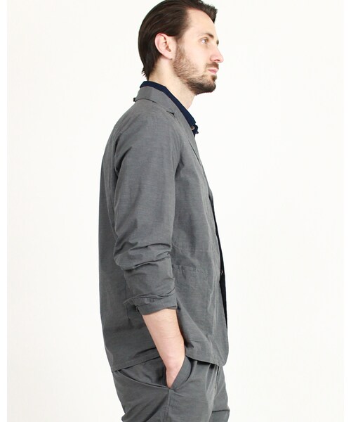 45R（フォーティファイブアール）の「スビン平シャツジャケット（ジャケット/アウター・メンズ・グレートップ/ブルーストライプ/ネイビー・3-M/4-L）」の5枚目の写真