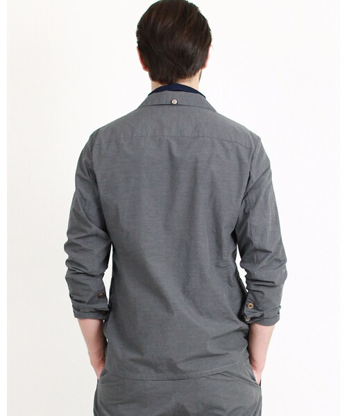 45R（フォーティファイブアール）の「スビン平シャツジャケット（ジャケット/アウター・メンズ・グレートップ/ブルーストライプ/ネイビー・3-M/4-L）」の6枚目の写真