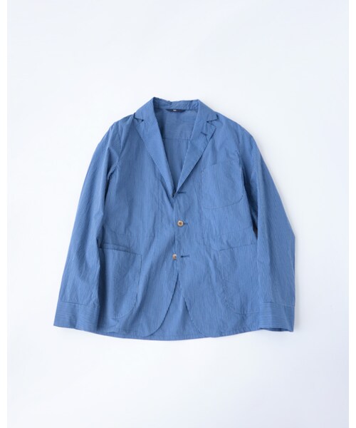 45R（フォーティファイブアール）の「スビン平シャツジャケット（ジャケット/アウター・メンズ・グレートップ/ブルーストライプ/ネイビー・3-M/4-L）」の2枚目の写真