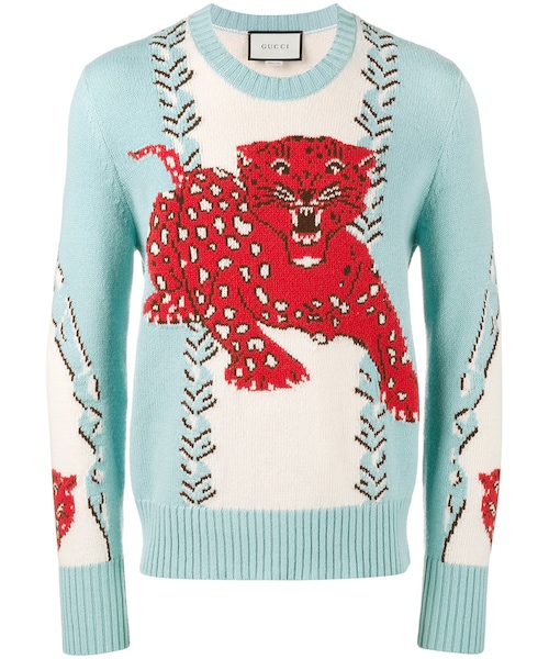GUCCI（グッチ）の「Gucci - ヒョウ柄セーター - men - ウール - L