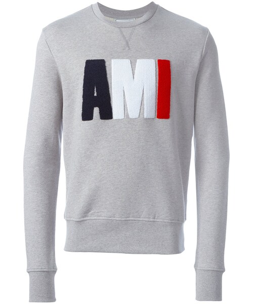 XL新品 AMI Paris アミ ブランドロゴ スウェット シャツ グレー
