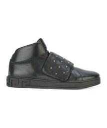 VERSACE | Versace - スタッズ装飾 ハイカットスニーカー - men - カーフレザー/レザー/rubber - 42(スニーカー)