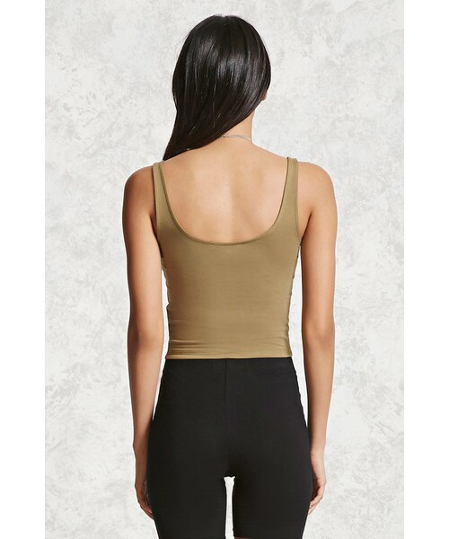 FOREVER 21（フォーエバー トゥエンティーワン）の「FOREVER 21+ Cropped Tank Top（タンクトップ・レディース・Beige/Gray/Blue/Green・S/M/L）」の18枚目の写真