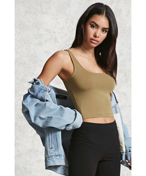 FOREVER 21（フォーエバー トゥエンティーワン）の「FOREVER 21+ Cropped Tank Top（タンクトップ・レディース・Beige/Gray/Blue/Green・S/M/L）」の20枚目の写真
