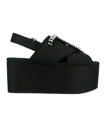 MARNI | Marni - クリスタル キルティングサンダル - women - Silk Satin/Silk Crepe/rubber/glass - 36(サンダル)