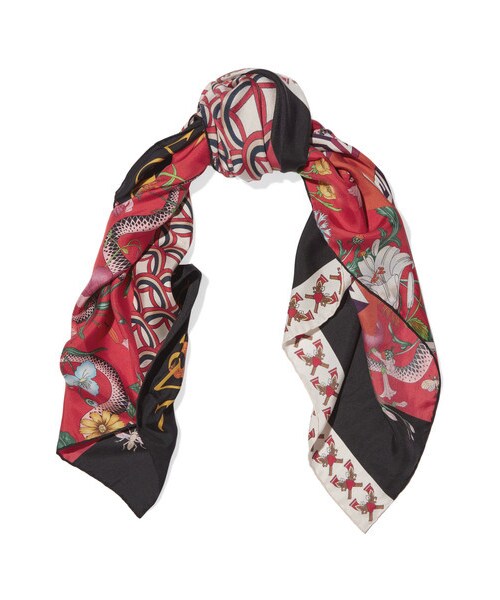 GUCCI（グッチ）の「Gucci - Printed Silk-twill Scarf - Red