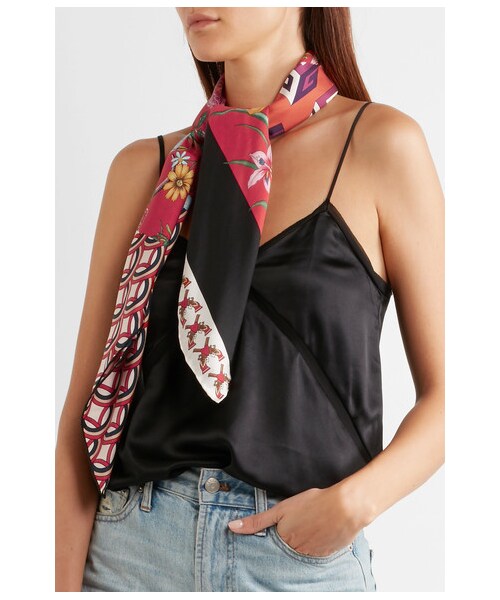 GUCCI（グッチ）の「Gucci - Printed Silk-twill Scarf - Red