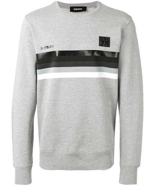 Diesel(ディーゼル)の「Diesel - ボーダーパネルスウェットシャツ - men - コットン - XL(スウェット)」 - WEAR Diesel(ディーゼル)の「Diesel - ボーダーパネルスウェットシャツ - men - コットン - XL(スウェット)」 - WEAR