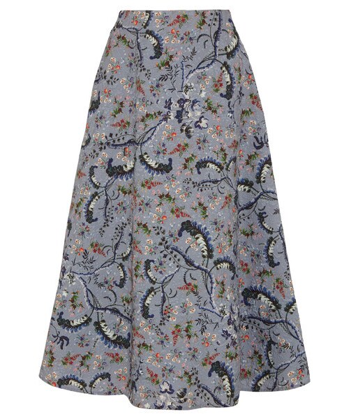 アーデム ERDEM フレアースカート ウールなど 羽刺繍ベージュ アーデム (ERDEM) マーメイドラインスカート シルク