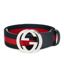 GUCCI | Gucci - Web ストライプ柄 GG バックルベルト - men - ポリアミド/レザー - 110(ベルト)