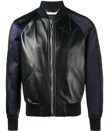 ジバンシィ 17SS スターパッチ 羊革 ラムスキン レザー ボンバージャケット 新作】ラムレザー ボンバー ジャケット（ライダースジャケット