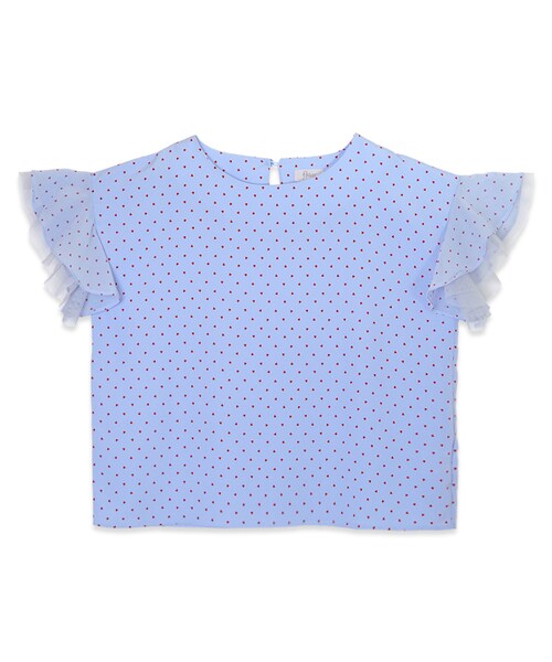flower（フラワー）の「drop heart blouse～ﾄﾞﾛｯﾌﾟﾊｰﾄﾌﾞﾗｳｽ（シャツ/ブラウス・レディース・black/blue・FREE）」の2枚目の写真