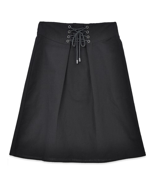 flower（フラワー）の「lace up skirt～ﾚｰｽｱｯﾌﾟｽｶｰﾄ（スカート・レディース・beige/black・FREE）」の2枚目の写真