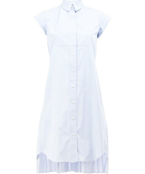 Sacai サカイ の Sacai プリーツ シャツワンピース Women コットン ポリエステル 2 ワンピース Wear
