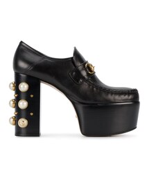GUCCI | Gucci - 装飾プラットフォームパンプス - women - レザー/パール - 35.5(パンプス)