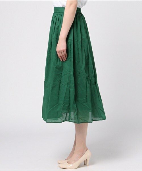 actuel（アクチュエル）の「コットンボイルギャザースカート（スカート・レディース・グリーン/ブルー/ピンク・FREE）」の5枚目の写真