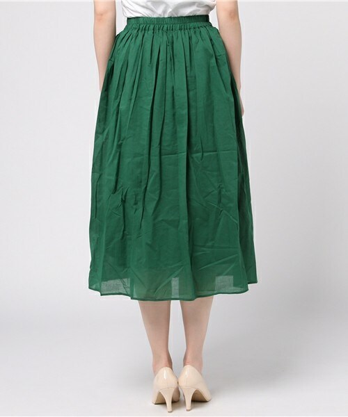 actuel（アクチュエル）の「コットンボイルギャザースカート（スカート・レディース・グリーン/ブルー/ピンク・FREE）」の6枚目の写真