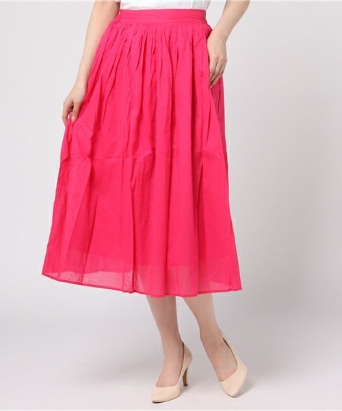 actuel（アクチュエル）の「コットンボイルギャザースカート（スカート・レディース・グリーン/ブルー/ピンク・FREE）」の3枚目の写真
