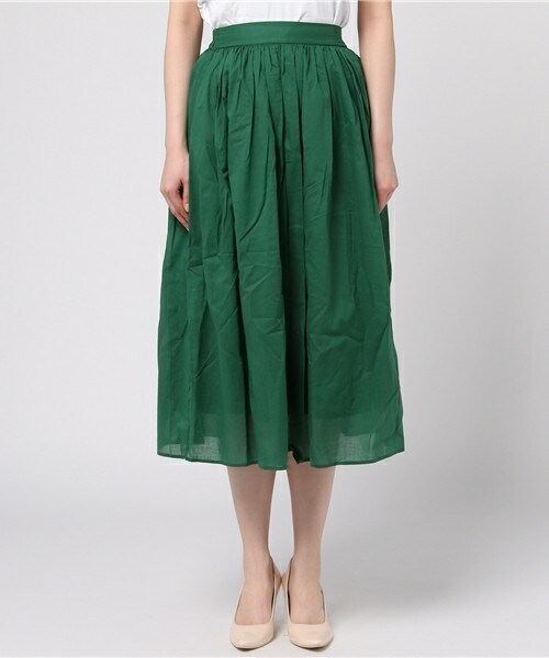 actuel（アクチュエル）の「コットンボイルギャザースカート（スカート・レディース・グリーン/ブルー/ピンク・FREE）」の4枚目の写真