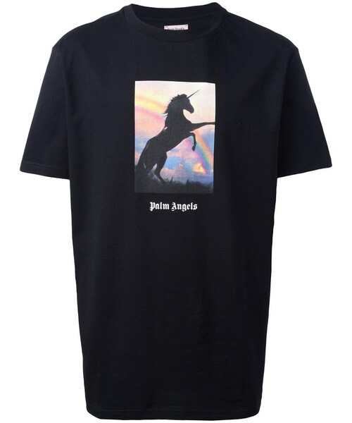 パームエンジェルス PALM ANGELS Unicorn T ユニコーンプリントTシャツ L ブラック 【523091_1】【04】 パームエンジェルス ユニコーン ミリタリーコート モッズコート カーキ