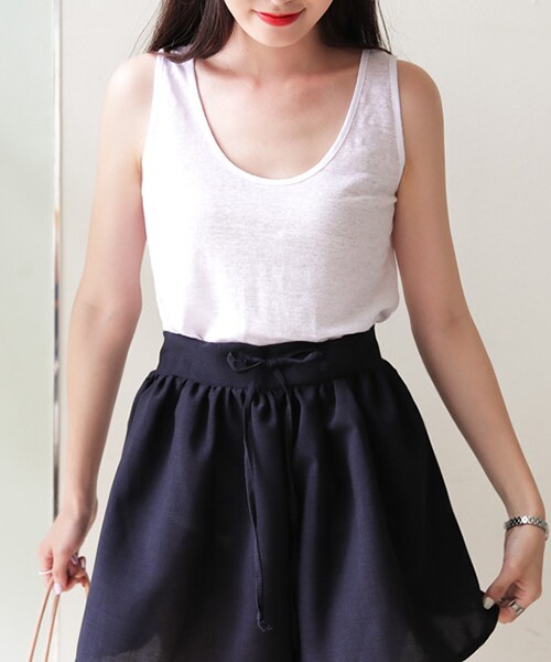 DHOLIC(ディーホリック)の「ラウンドヘムリネンタンクトップ(タンクトップ・レディース・FREE)」の2枚目の写真