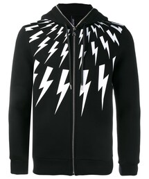 NEIL BARRETT | Neil Barrett - Lightning Bolt パーカー - men - コットン/ポリウレタン/スパンデックス/リヨセルビスコース - XL(パーカー)