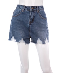 Bobon21 | クラッシュデニムショーパン(デニムパンツ)