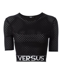 VERSUS | Versus - メッシュクロップドトップス - women - ポリエステル/スパンデックス/ビスコース - 44(Tシャツ/カットソー)