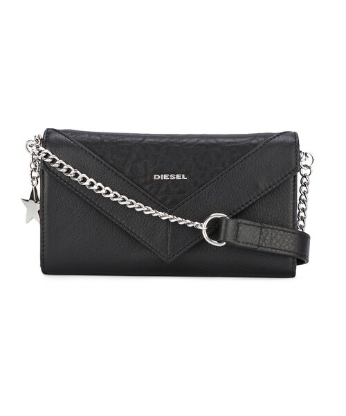 Diesel ディーゼル の Diesel シェブロンパネル チェーン付き財布 Women カーフレザー ワンサイズ 財布 Wear