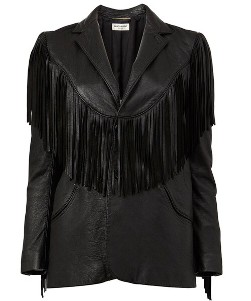 SAINT LAURENT フリンジ付き ジャケット saint laurent フリンジジャケット