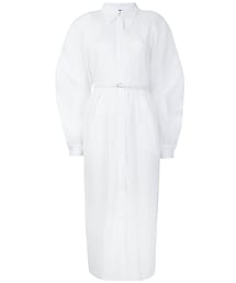 JIL SANDER / パフスリーブ シャツ ワンピース/半袖ワンピース/34/コットン/WHT/無地/JSWU507606 JIL SANDER（ジルサンダー）の「Jil Sander - パフスリーブ シャツ