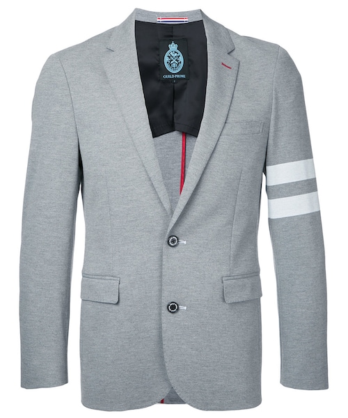 GUILD PRIME(ギルドプライム)の「Guild Prime - ボーダースリーブ ブレザー - men - ナイロン/ポリウレタン/レーヨン - 1(テーラードジャケット・メンズ・グレー・1)」の1枚目の写真