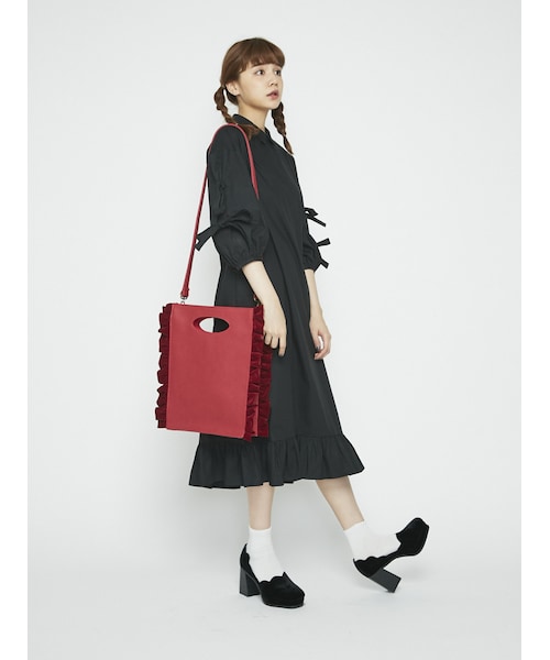 merry jenny(メリージェニー)の「フリル2waybag(バッグ・レディース・ブラック/レッド・F)」の3枚目の写真
