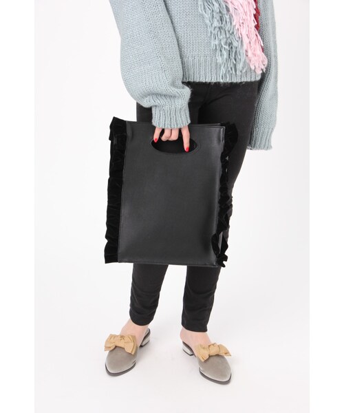 merry jenny(メリージェニー)の「フリル2waybag(バッグ・レディース・ブラック/レッド・F)」の1枚目の写真