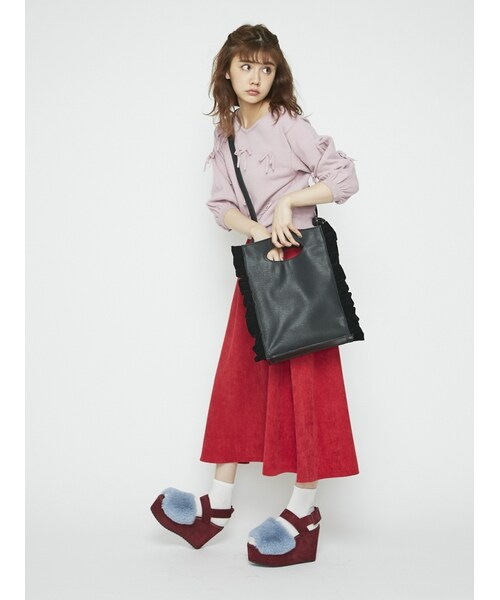 merry jenny(メリージェニー)の「フリル2waybag(バッグ・レディース・ブラック/レッド・F)」の5枚目の写真